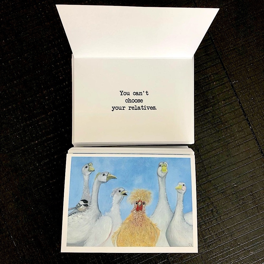 You Can’t Choose Your Relatives Greeting Cards Print of Original Art